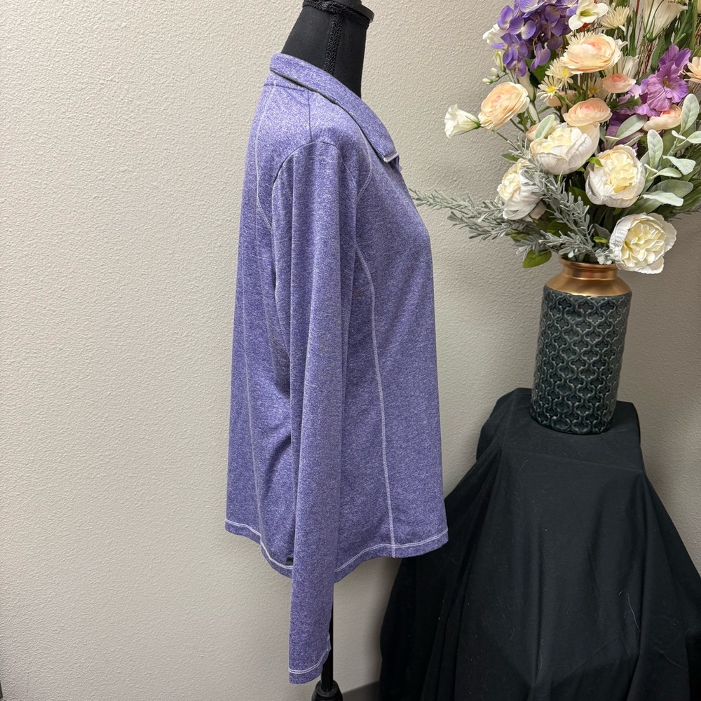 Danskin Now Purple Heather 1/4 Zip Pullover Sweatshirt Plus 2X Activewear - Picture 6 of 8
